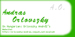 andras orlovszky business card